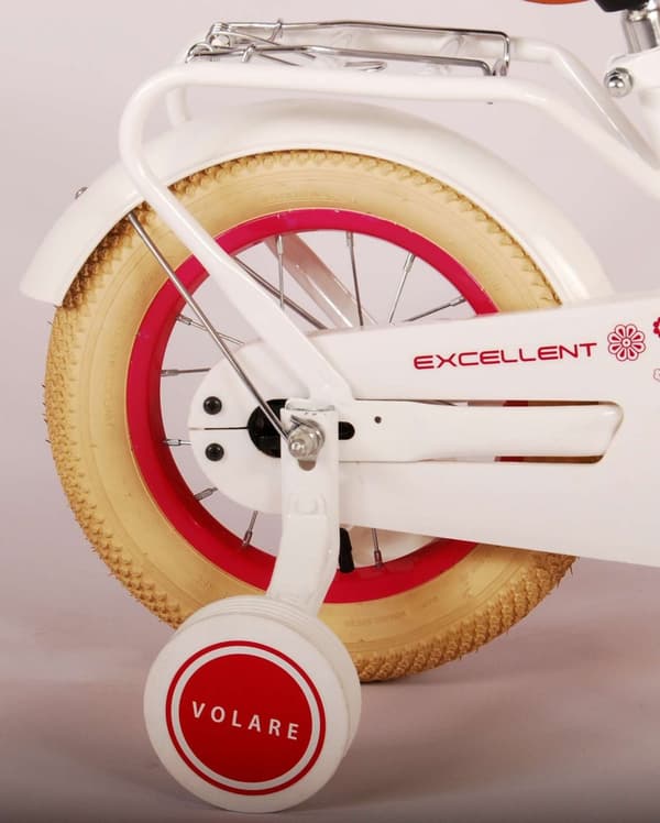 Volare barncykel Excellent - 12 tum - Vit - Inklusive WAYS däckreparationssats