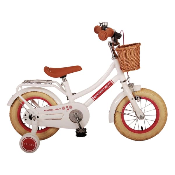 Volare barncykel Excellent - 12 tum - Vit - Inklusive WAYS däckreparationssats