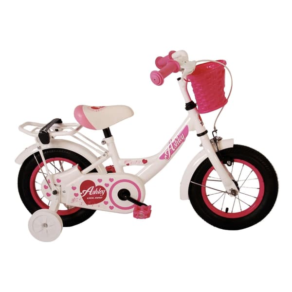 Volare børnecykel Ashley - 12 tommer - Hvid - Inklusiv WAYS dækreparationssæt