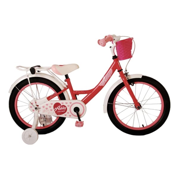 Volare barncykel Ashley - 18 tum - Rosa/röd - Inklusive WAYS däckreparationssats