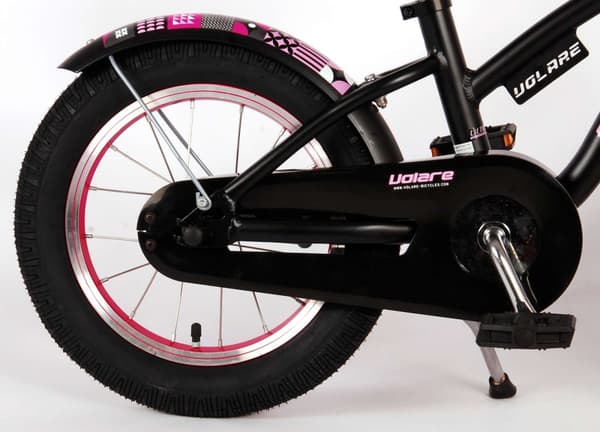 Volare børnecykel Miracle Cruiser - 14 tommer - mat sort - inklusive WAYS dækreparationssæt