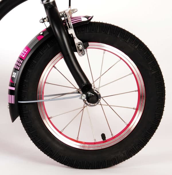 Volare børnecykel Miracle Cruiser - 14 tommer - mat sort - inklusive WAYS dækreparationssæt