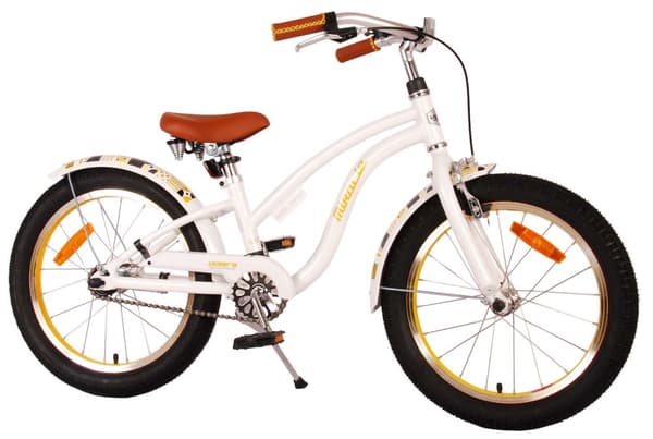 Volare barncykel Miracle Cruiser - 18 tum - Vit - Inklusive WAYS däckreparationssats