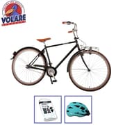 Volare børnecykel livsstil - 51 cm - Sort - 3 gear - Lav sadelposition - Inkl. cykelhjelm + tilbehør