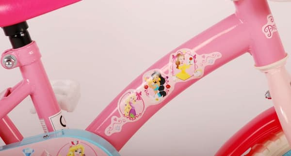 Volare børnecykel Disney Princess - 10 tommer - Stepper - Med cykelhjelm og tilbehør
