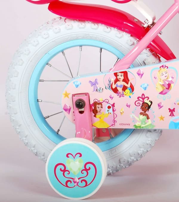 Volare børnecykel Disney Princess - 12 tommer - Pink - Med cykelhjelm & tilbehør