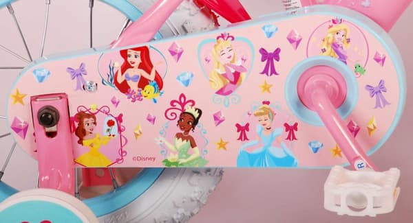 Volare Barncykel Disney Princess - 12 tum - Rosa - Med cykelhjälm + tillbehör