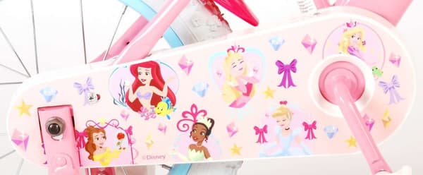 Volare lasten pyörä Disney Princess - 14 tuumaa - vaaleanpunainen - Sisältää WAYS Renkaiden korjaussarjan