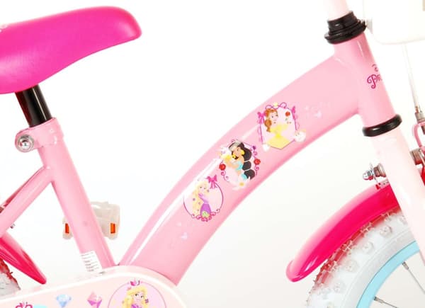 Volare børnecykel Disney Princess - 14 tommer - Pink - Med cykelhjelm og tilbehør