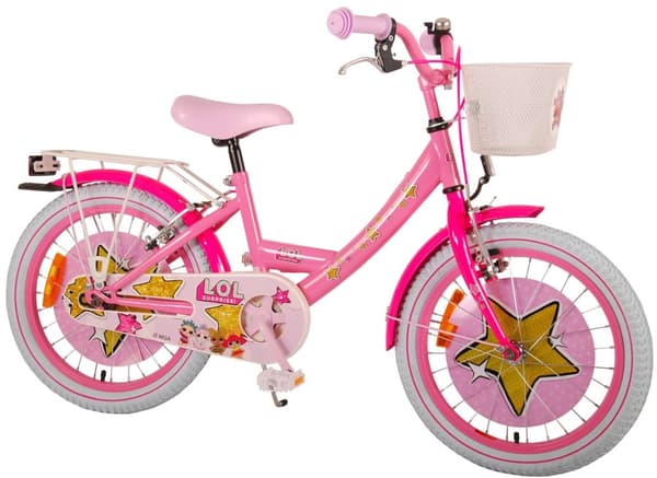 Volare børnecykel LOL Surprise - 18 tommer - Pink - To håndbremser - Inklusiv WAYS Dækreparationssæt