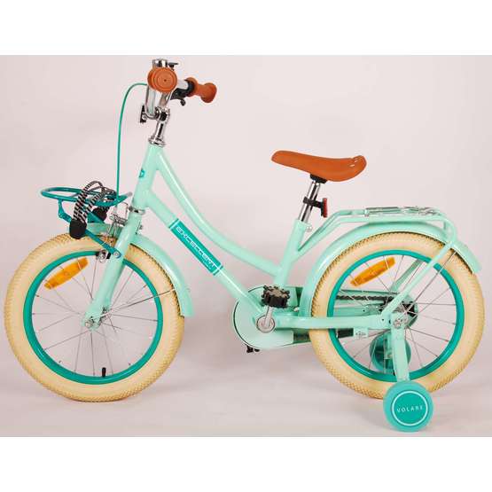 Volare - børnecykel - fremragende 18 tommer grøn - fodbremse med baggageholder foran