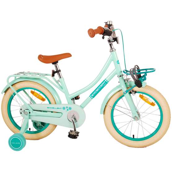 Volare - børnecykel - fremragende 18 tommer grøn - fodbremse med baggageholder foran