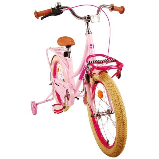 Volare - Barncykel - Excellent 18 Tum Rosa - Fotbroms Med Pakethållare Fram