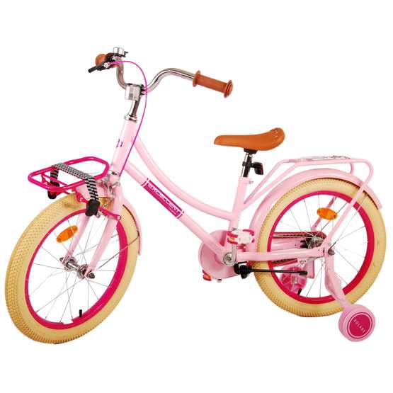 Volare - Barncykel - Excellent 18 Tum Rosa - Fotbroms Med Pakethållare Fram