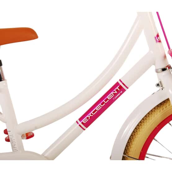 Volare - børnecykel - fremragende 18 tommer hvid - fodbremse med bagagebærer foran