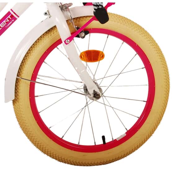 Volare - børnecykel - fremragende 18 tommer hvid - fodbremse med bagagebærer foran