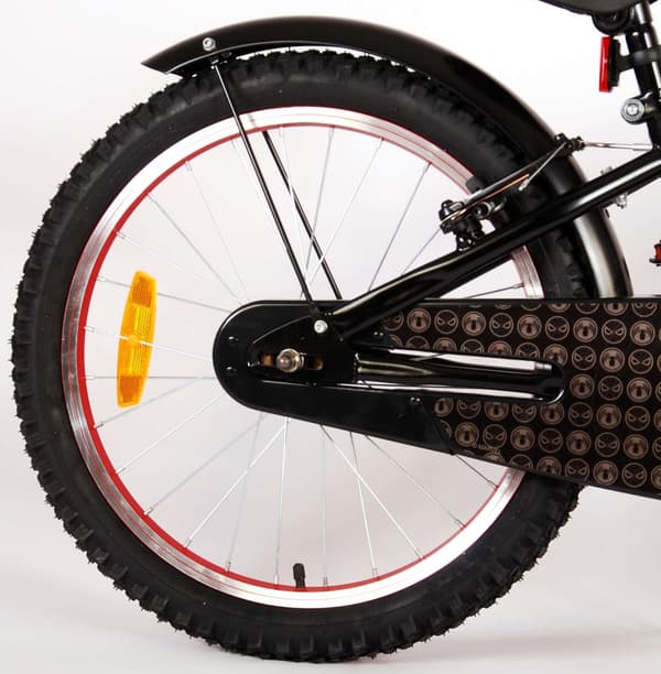 Volare barncykel Spider-Man - 20 tum - Svart - Två handbromsar - Inklusive cykelhjälm och tillbehör