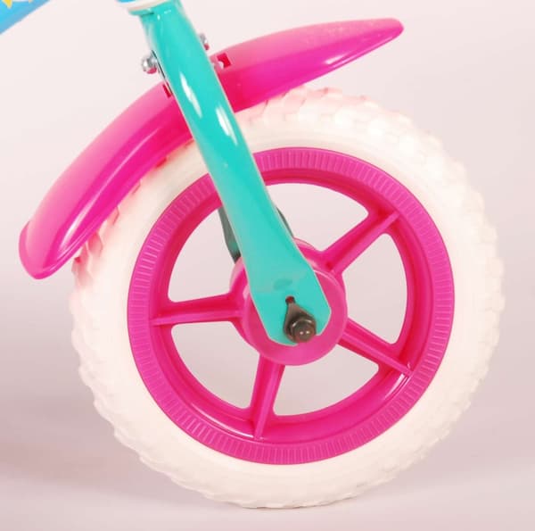 Volare Barncykel Baby Shark - 10 tum - Rosa/Blå - Stepper - Med cykelhjälm & tillbehör