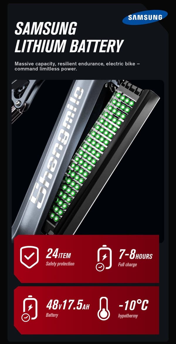 Elcykel Shengmilo MX05 25 km/h Aluminiumram 26 Tum 1000W 48V 17,5Ah Mountain Electric Bike