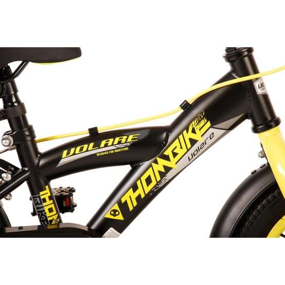 Volare - Lasten polkupyörä - Thombike 12 tuuman keltainen - kaksinkertaiset käsijarrut