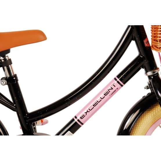 Volare - børnecykel - fremragende 14 tommer sort - fodbremse med cykelkurv