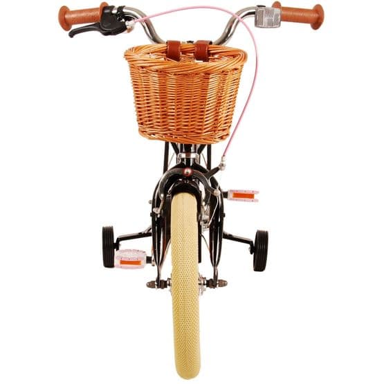 Volare - børnecykel - fremragende 14 tommer sort - fodbremse med cykelkurv