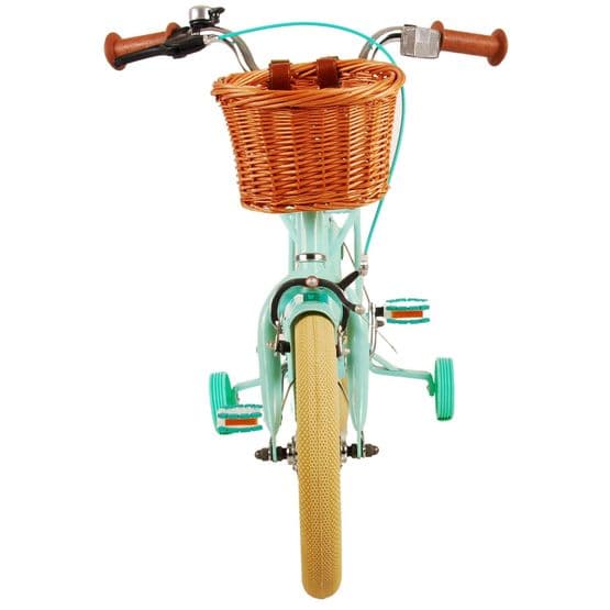 Volare - børnecykel - fremragende 14 tommer grøn - fodbremse med cykelkurv