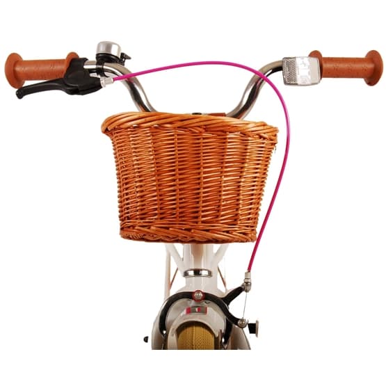 Volare - Barncykel - Excellent 14 Tum Vit - Fotbroms Med Cykelkorg