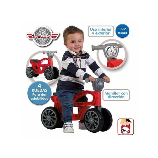 Foten i Golvet Motorcykel Chicos Mini Custom 54 x 22 x 38 cm Röd