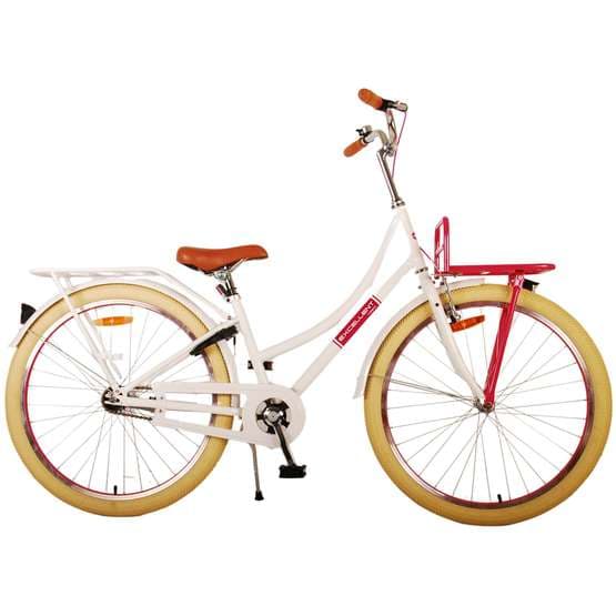 Volare - børnecykel - fremragende 26 tommer hvid - fodbremse med bagagebærer foran