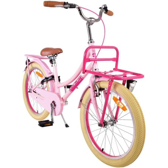 Volare - børnecykel - fremragende 20 tommer lyserød - fodbremse med baggageholder foran