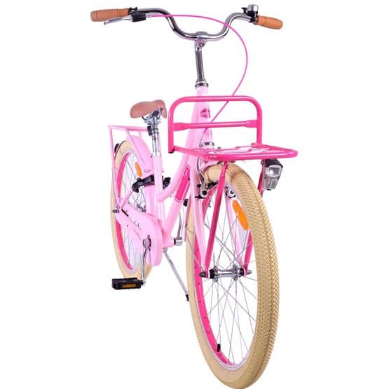 Volare - børnecykel - fremragende 24 tommer lyserød - fodbremse med baggageholder foran