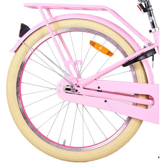 Volare - børnecykel - fremragende 24 tommer lyserød - fodbremse med baggageholder foran