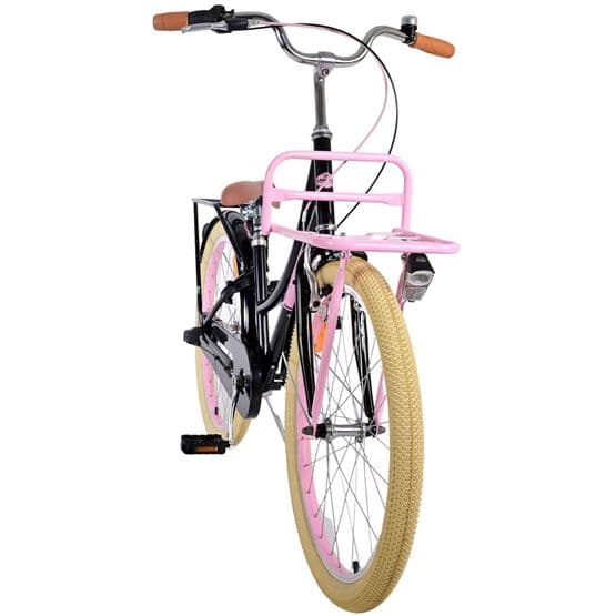 Volare - børnecykel - fremragende 24 tommer sort - Nexus 3 med bagagebærer foran
