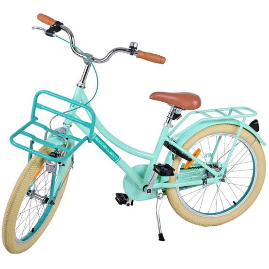 Volare - børnecykel - fremragende 20 tommer grøn - fodbremse med baggageholder foran