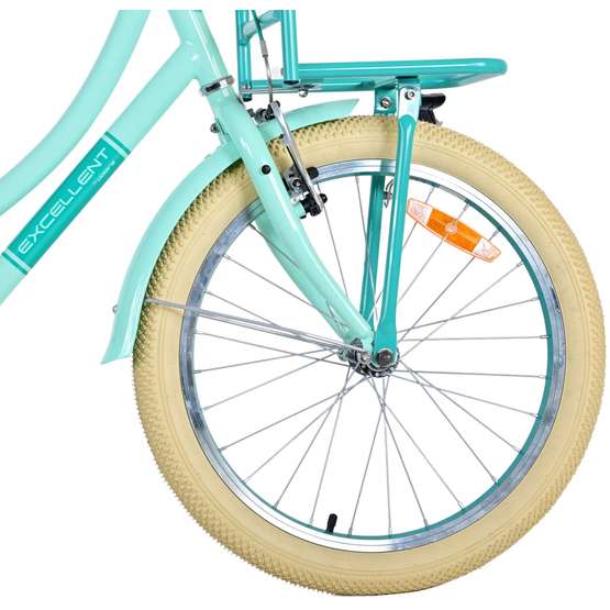 Volare - børnecykel - fremragende 20 tommer grøn - fodbremse med baggageholder foran