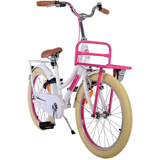 Volare - børnecykel - fremragende 20 tommer hvid - fodbremse med baggageholder foran