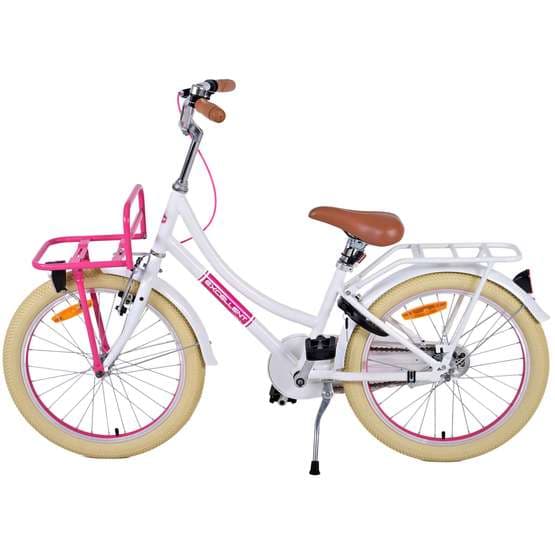 Volare - børnecykel - fremragende 20 tommer hvid - fodbremse med baggageholder foran