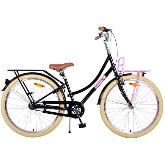 Volare - børnecykel - fremragende 26 tommer sort - Nexus 3 med bagagebærer foran