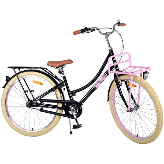 Volare - børnecykel - fremragende 26 tommer sort - Nexus 3 med bagagebærer foran