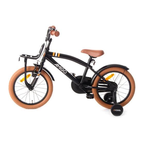 Amigo - Barncykel - 2Cool 16 Tum 26 Cm Fotbroms Svart
