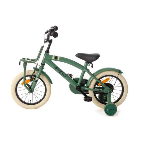 Amigo - Barncykel - 2Cool 14 Tum 24 Cm Fotbroms Grön
