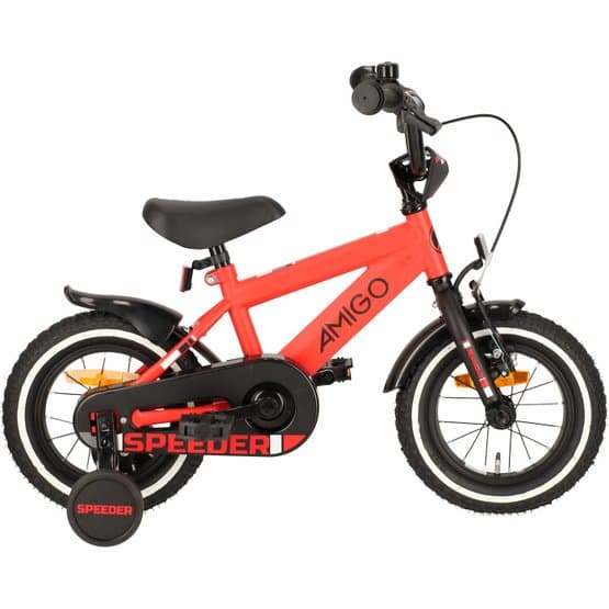 Amigo - Barncykel - Speeder 12 Tum 21,5 Cm Fotbroms Röd/Svart