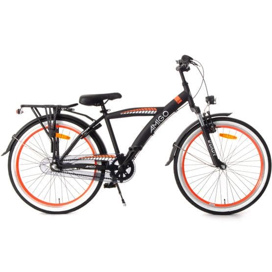 Amigo - Barncykel - Roady 24 Tum 38,5 Cm 3 Växlar Fotbroms Svart/Orange