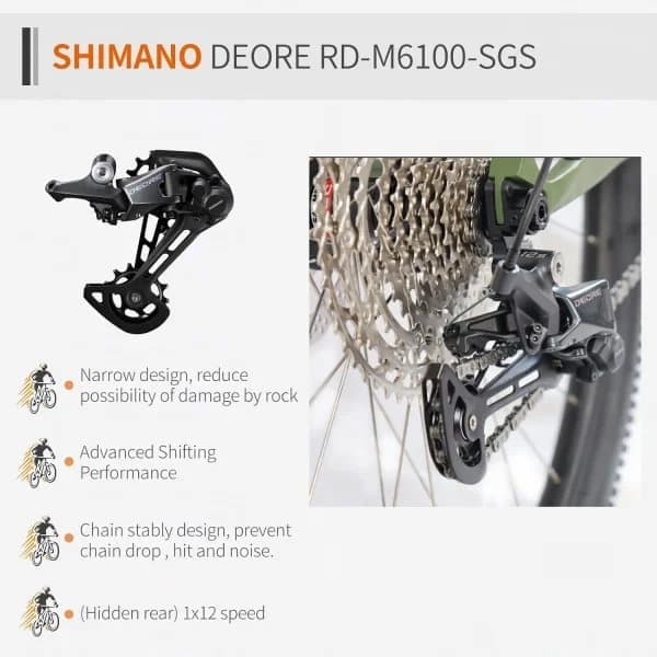 RINOS Gaia2.0 Carbon MTB Shimano Deore 12 gear Rockshox 19 inch ramme