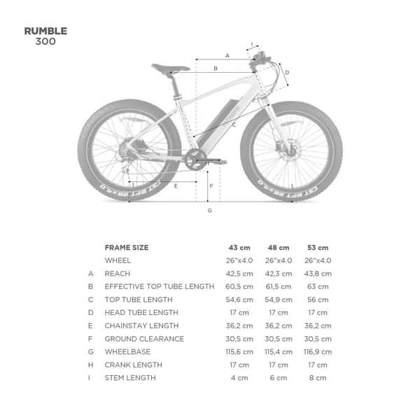 FitNord Rumble 300 Elfatbike, 720 Wh batteri, 140 km kapacitet, 250 W motor
