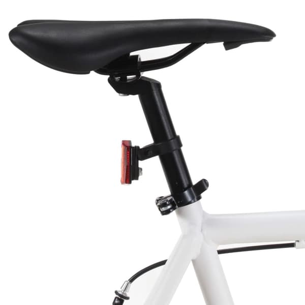 vidaXL Fixed gear cykel vit och grön 700c 51 cm