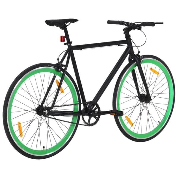 vidaXL Fixed gear cykel svart och grön 700c 55 cm