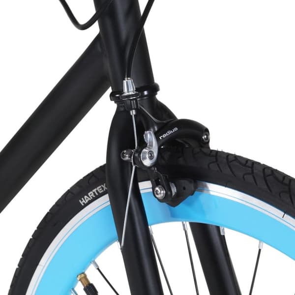 vidaXL Fixed gear cykel svart och blå 700c 51 cm