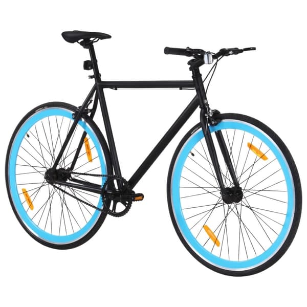 vidaXL Fixed gear cykel svart och blå 700c 51 cm